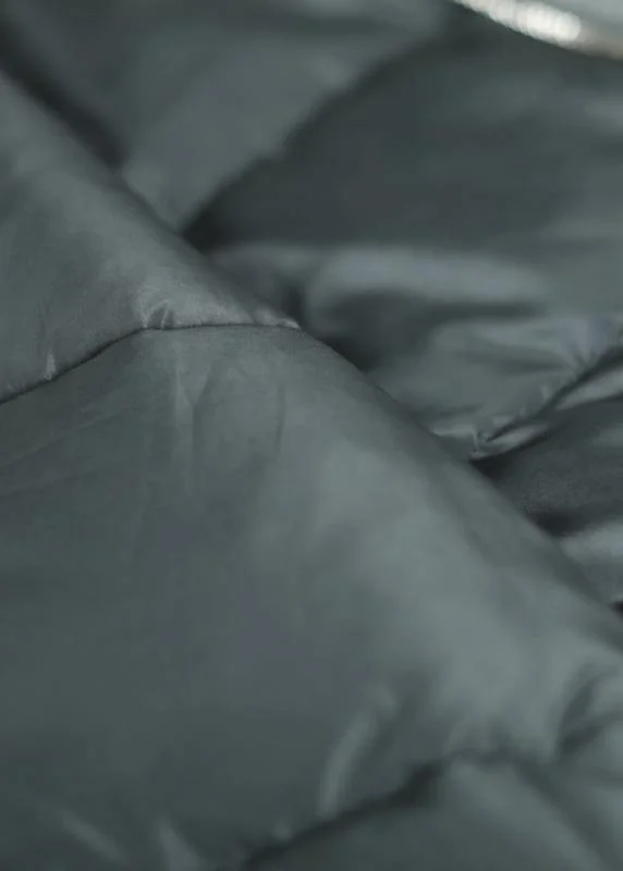 Casual gray green duck down coat oversize down jacket winter hooded zippered flare sleeve fur collar outwear