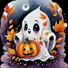 (Multi-Style) Halloween Ghost-11CT Stamped Cross Stitch 40*40cm/15.75*15.75in