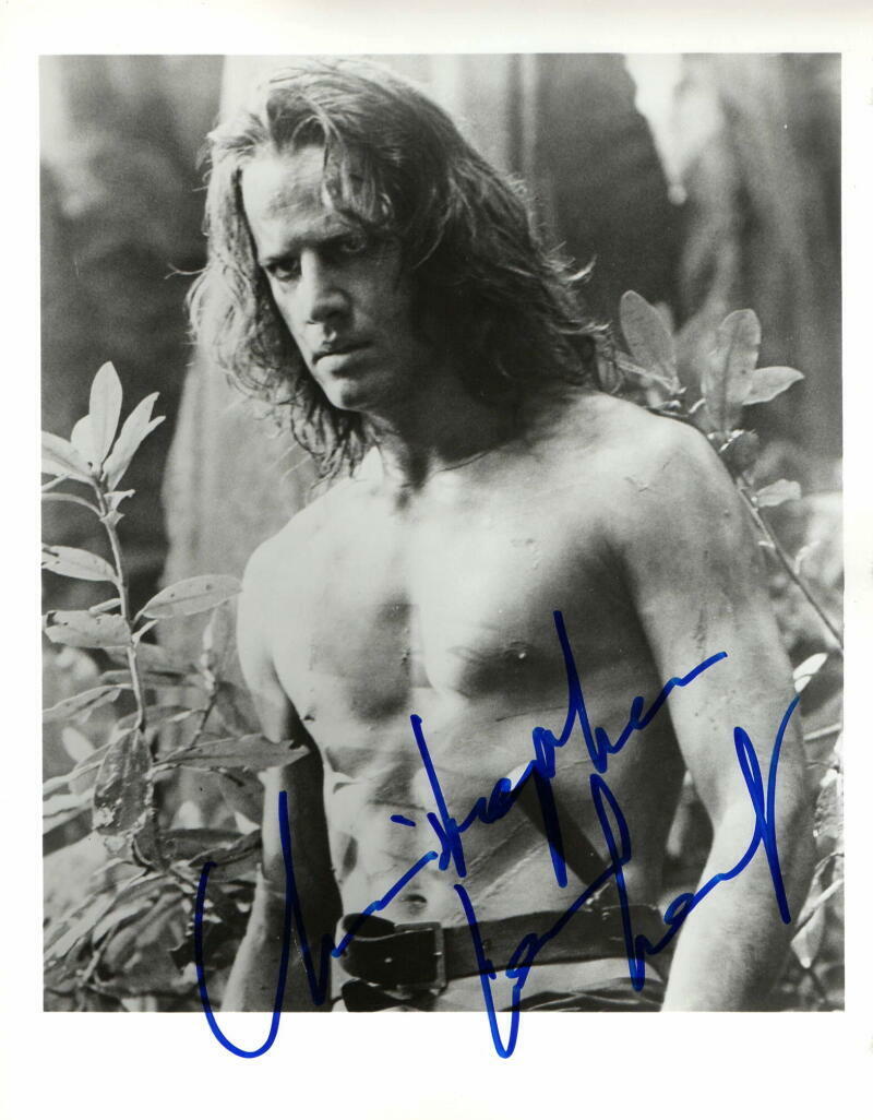 CHRISTOPHER LAMBERT SIGNED AUTOGRAPH 8X10 Photo Poster painting - SEXY SHIRTLESS TARZAN, RARE!