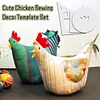 Cute Chicken Sewing Decor Template Set - With Instructions