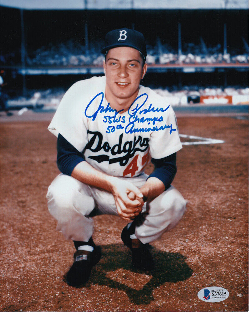 Autographed 1955 WS MVP ~Johnny Podres~ Signed Dodgers 8x10 Photo Poster painting (Beckett COA)