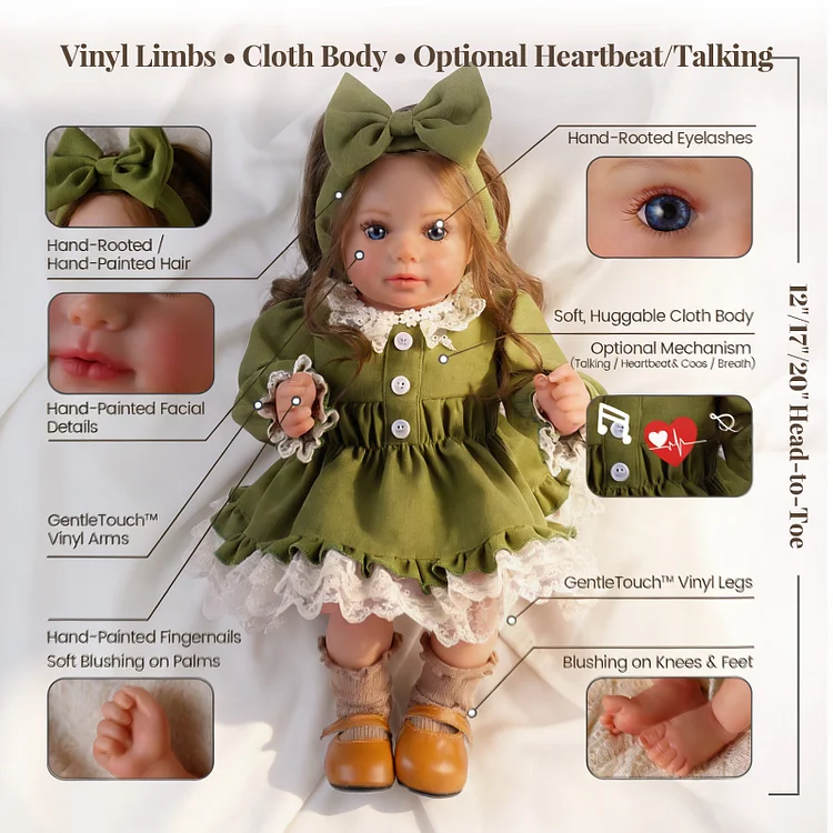 Babeside Smiling Reborn Baby Esme 20'' Princess Girl Building Lovely Memories