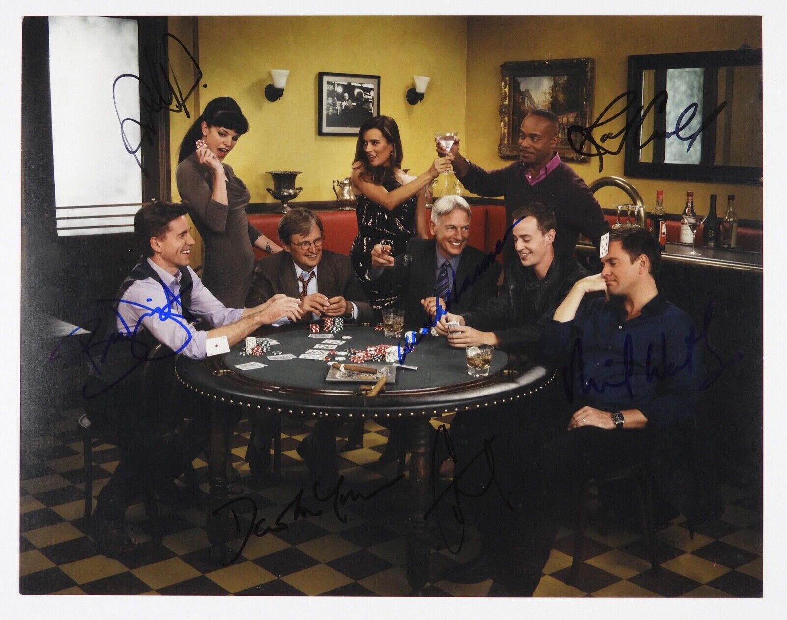 N.C.I.S JSA Cast 7 signatures signed autograph 11x14 Photo Poster painting NCIS