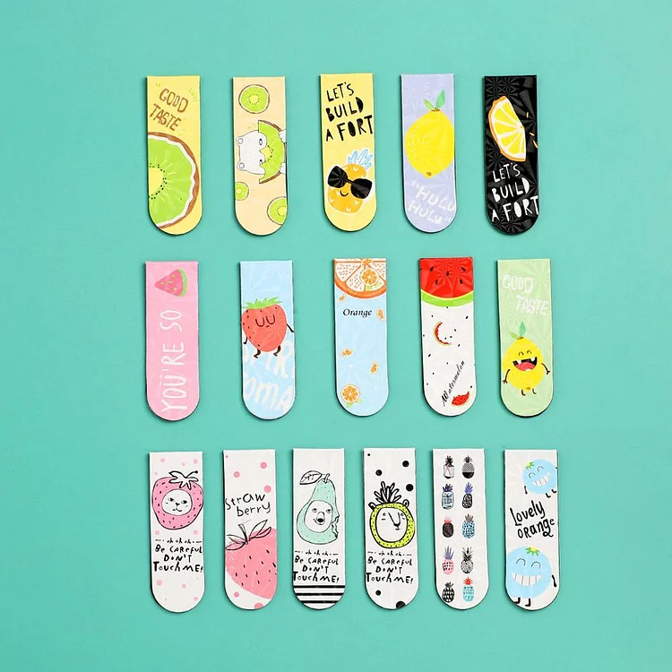 JOURNALSAY 6pcs/set Cute Cartoon Kawaii Creative Magnetic Bookmarks