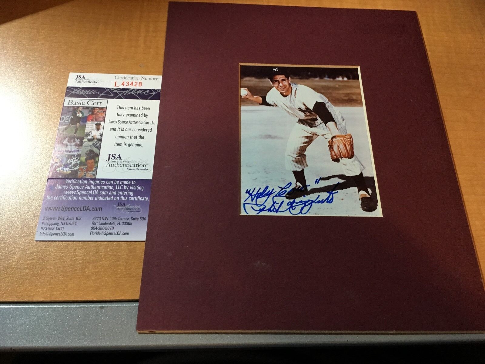 Phil Rizzuto New York Yankees Signed 4 x 5