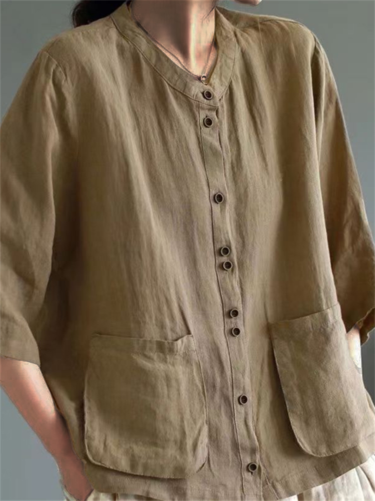 Patch Pockets Oversize Woven Jacket wearshes