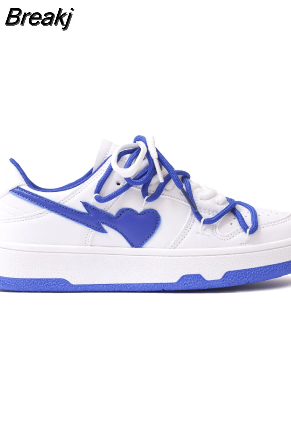 Breakj Womens Sneakers Fashion 2023 Fall New Lace-up Thick Sole Casual Vulcanized Shoes Breathable Pattern Womens Shoes Chaussure Femme