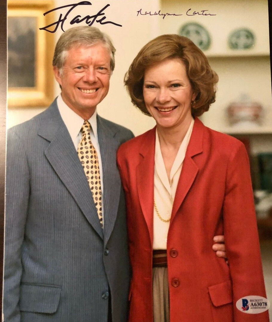 Jimmy Carter and Rosalyn Carter signed autographed 8x10 Photo Poster painting BECKETT AUTHENTIC