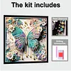 Framed Diamond Painting - Special Shaped - Butterfly Flower (25x25cm)