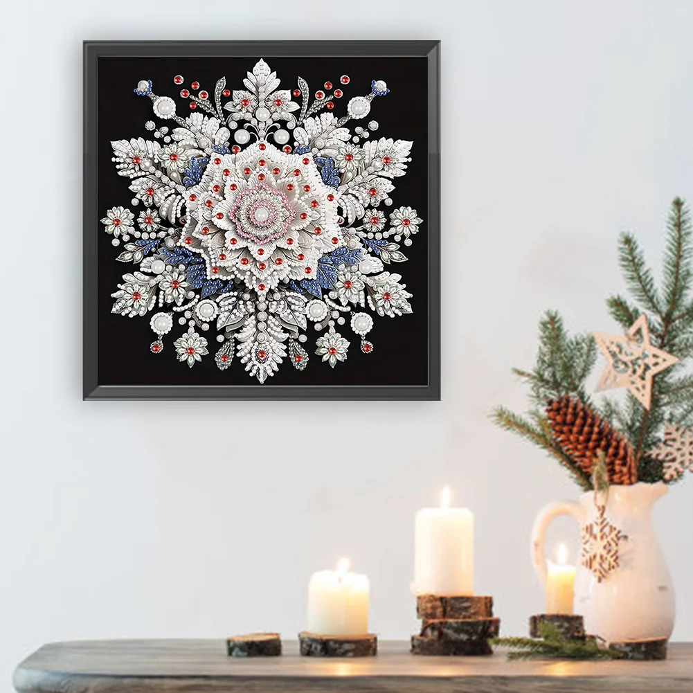 Snowflake - Partial Special Shaped Drill Diamond Painting Kits (Canvas|30*30cm)