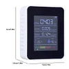 5 in 1 Digital Air Quality Monitor CO2 TVOC HCHO Temp Humidity Detector (White)