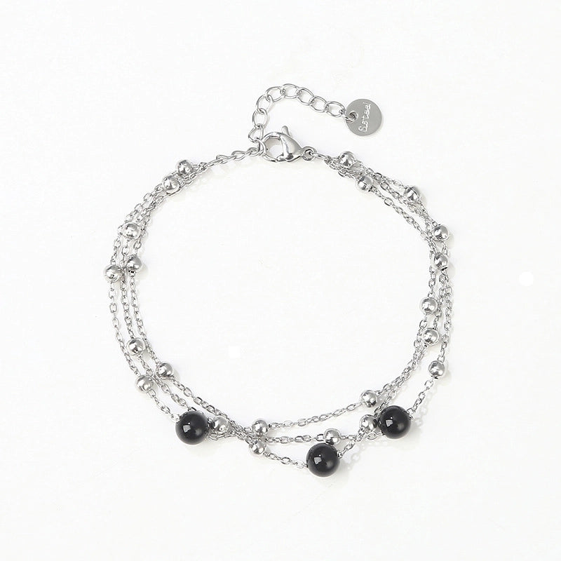 Fashion Geometric Stainless Steel Agate Pearl Bracelets 1 Piece