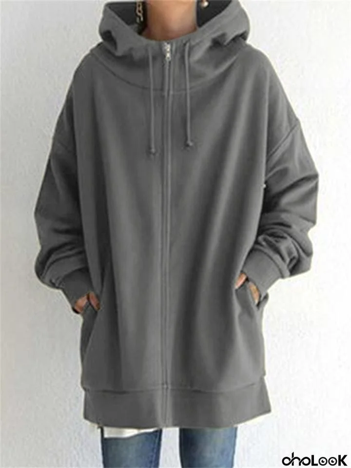 Women's Fashion Full Zip Up Thermal Hoodies for Winter