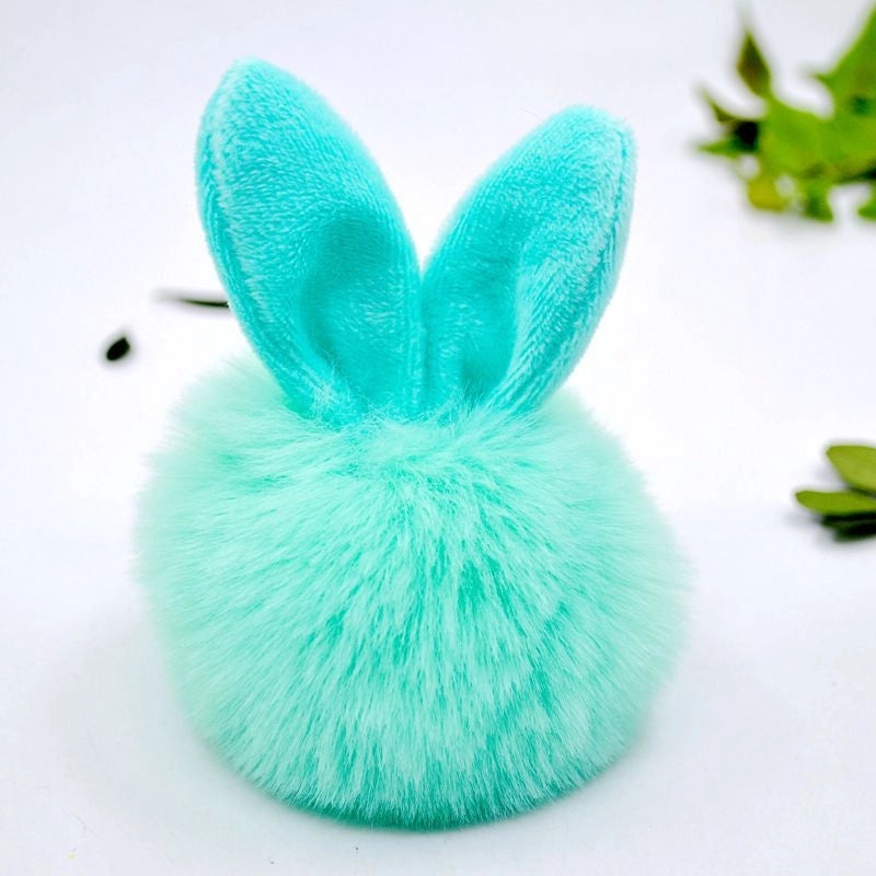 Sweet Artistic Bunny Ears Alloy Rex Rabbit Fur Women’s Keychain