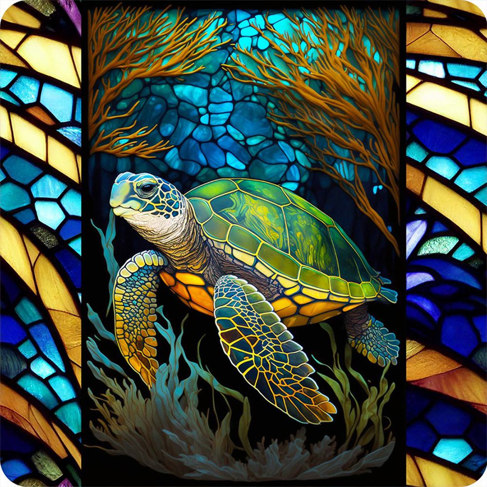 Turtle-Paint by Numbers-16"x16"/40x40cm