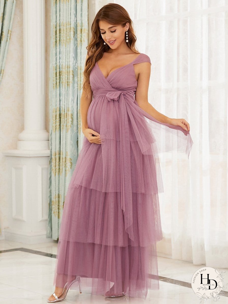 V-Neck Maternity Dress