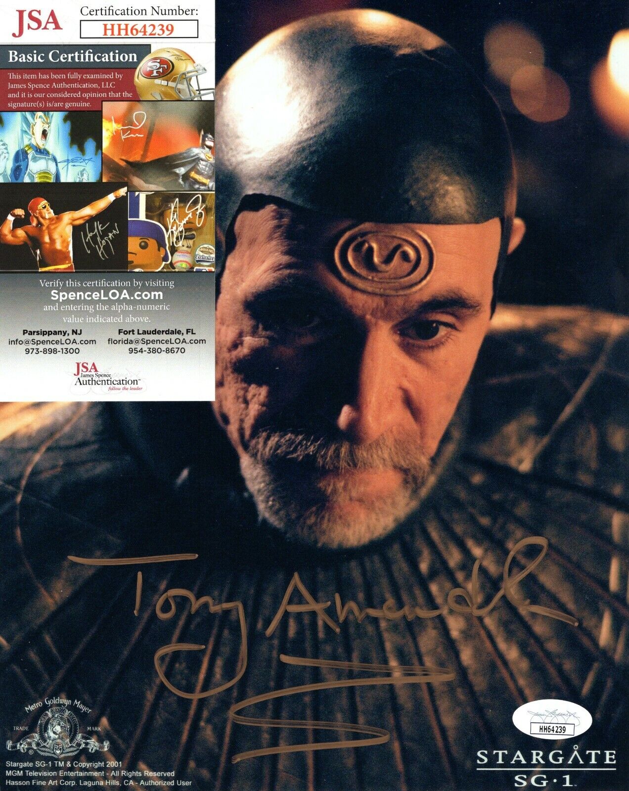 Tony Amendola Stargate SG-1 Actor Hand Signed Autograph 8x10 Photo Poster painting with JSA COA