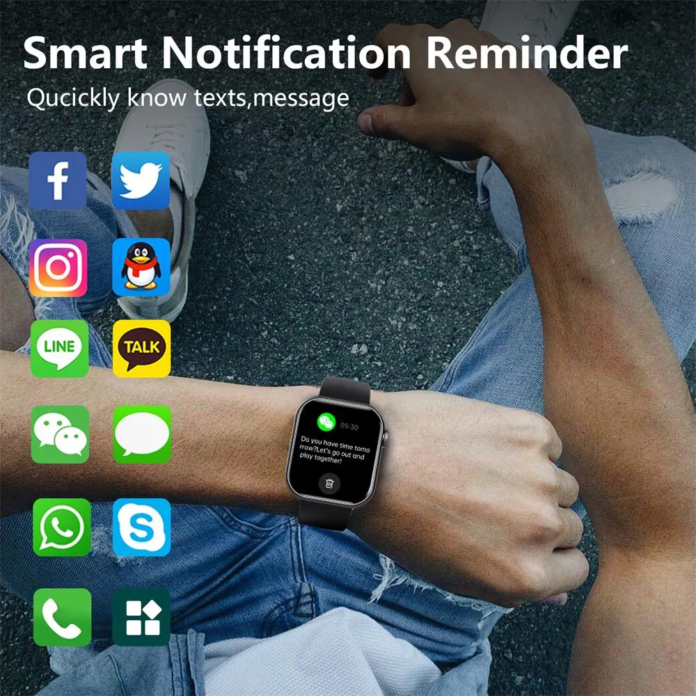 Blood Pressure Blood oxygen Sleep Monitoring Waterproof Smartwatch
