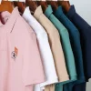Men's 100% Cotton Casual Lapel Loose Polo Shirt