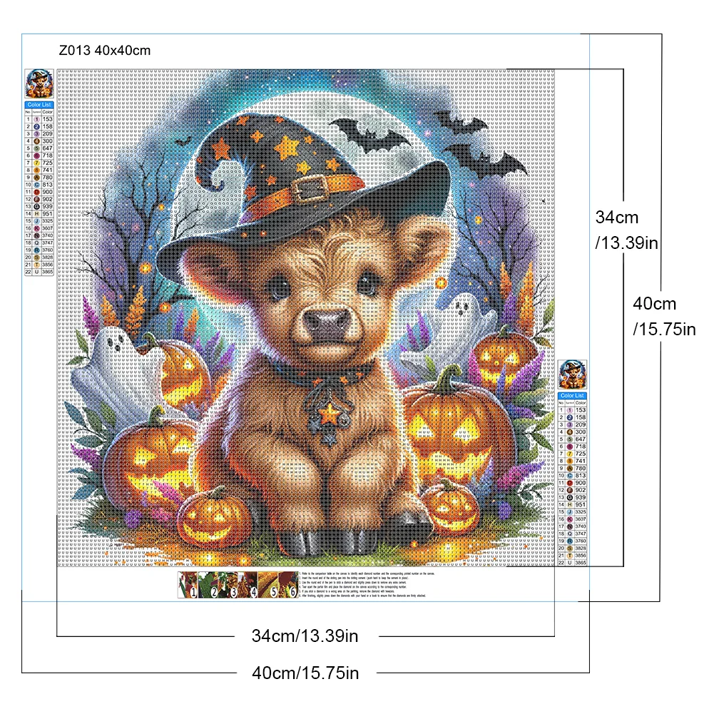 Diamond Painting - Full Round Drill - Halloween Cattle(Canvas|40*40cm)
