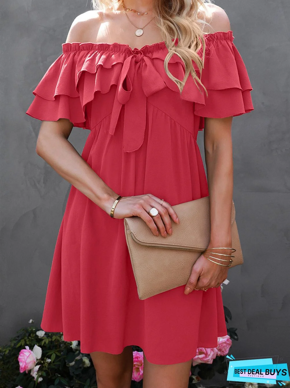 Women's Sexy Shoulder Dress Short Skirt Girl Black Dresses