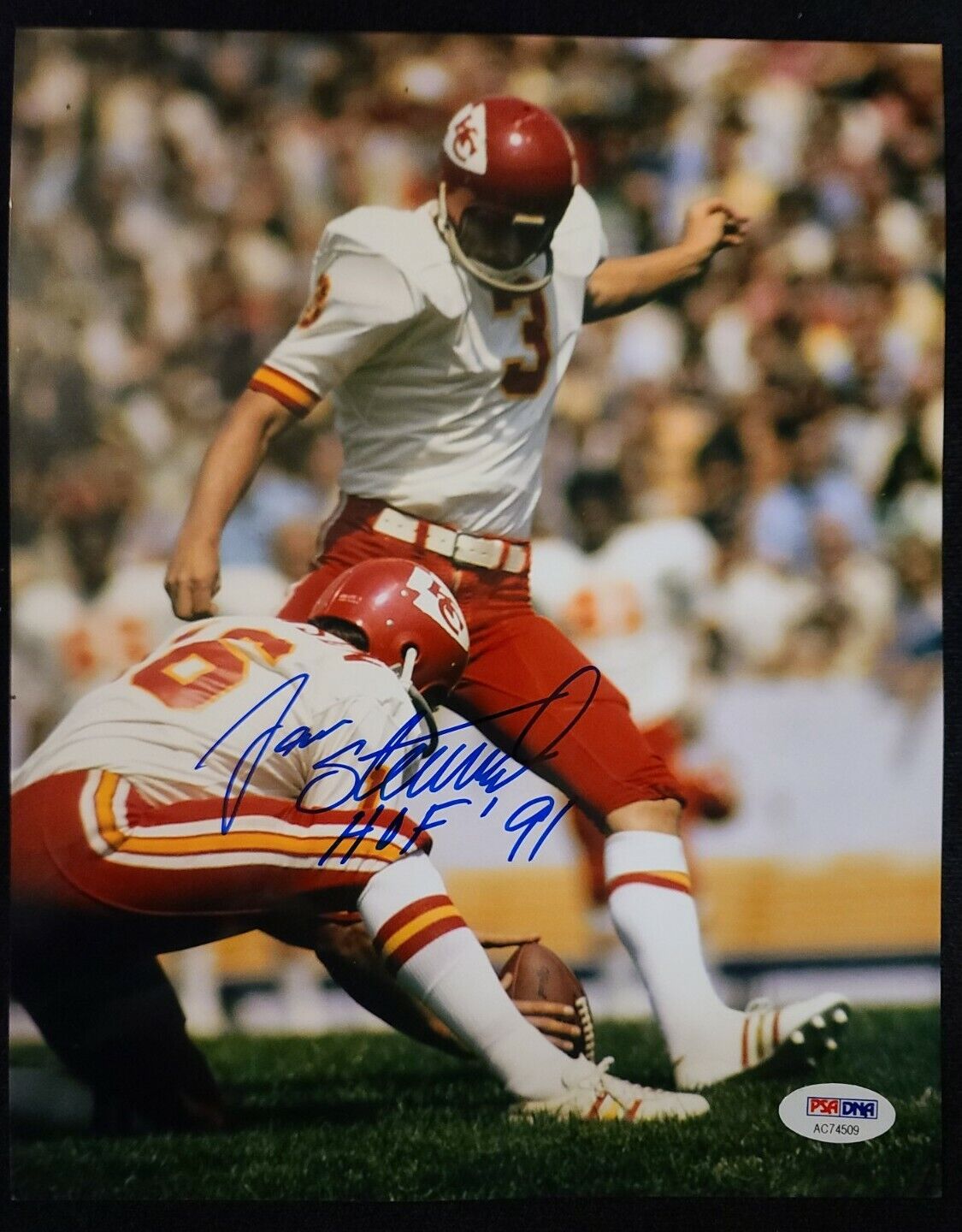 JAN STENERUD Autographed Signed 8x10 Photo Poster painting KC Chiefs HOF 91