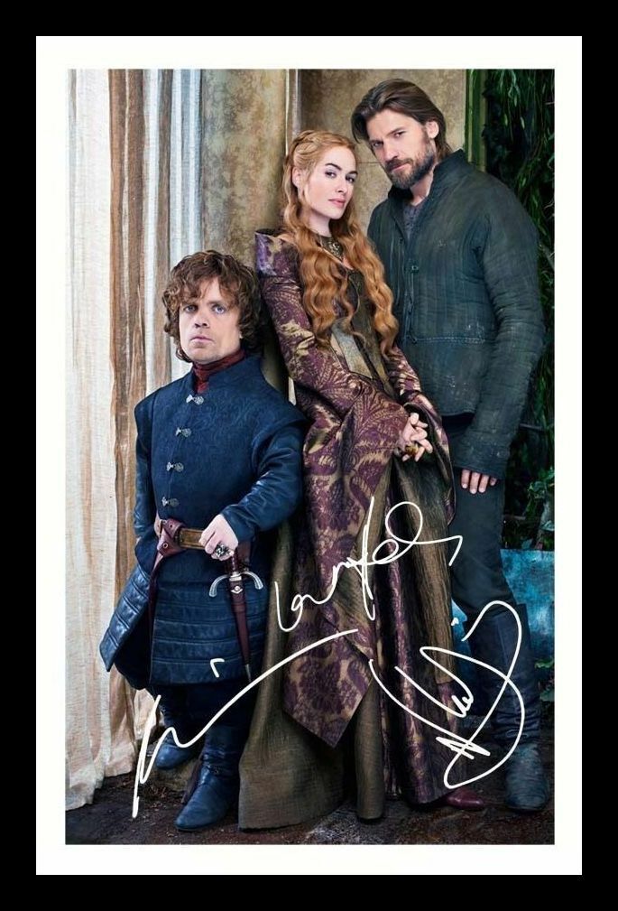 Dinklage & Headley & Nikolaj Coster-Waldau Game Of Thrones Signed Framed Photo Poster painting