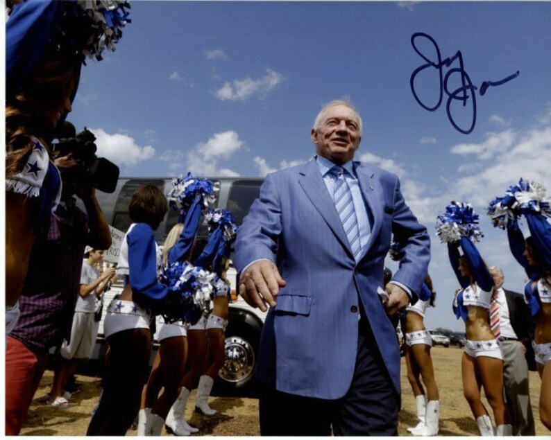 Jerry jones signed autographed nfl dallas cowboys cheerleaders Photo Poster painting