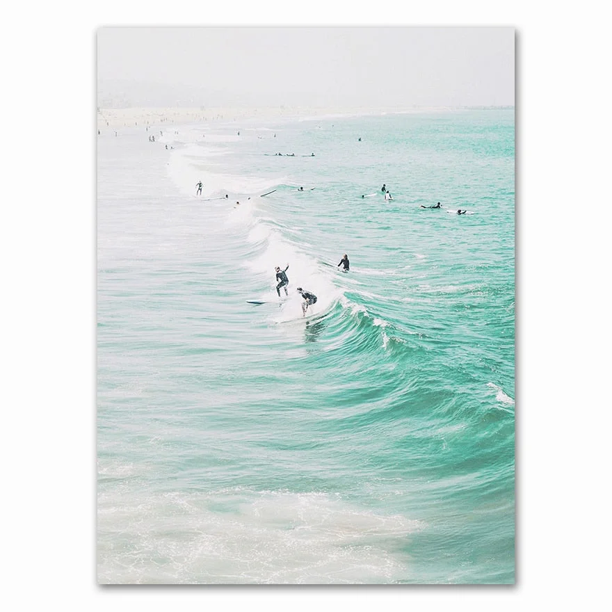 California Print Set Surf Wall Art Canvas Painting Beach Posters Surfboard Prints Coastal Decor Paintings for Living Room Wall