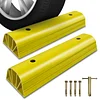 HOXWELL 22" Garage Tire Stops for Garage Floor High-Visibility, Odor Free 2 Pc 3.1" Higher Block Bumpers for Parking Car SUV Truck, Heavy Duty Car Wheel Stopper for Driveway Outdoor, Easy Installation