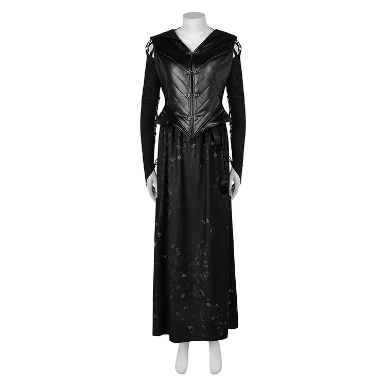 Harry Potter Bellatrix Lestrange Black Dress Outfits Cosplay Costume Halloween Carnival Suit