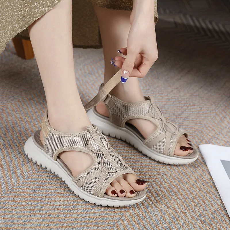 Women&lsquo;s Mesh Hollow Wide Elastic Adjustable Arch Support Casual Sandals Shoes 