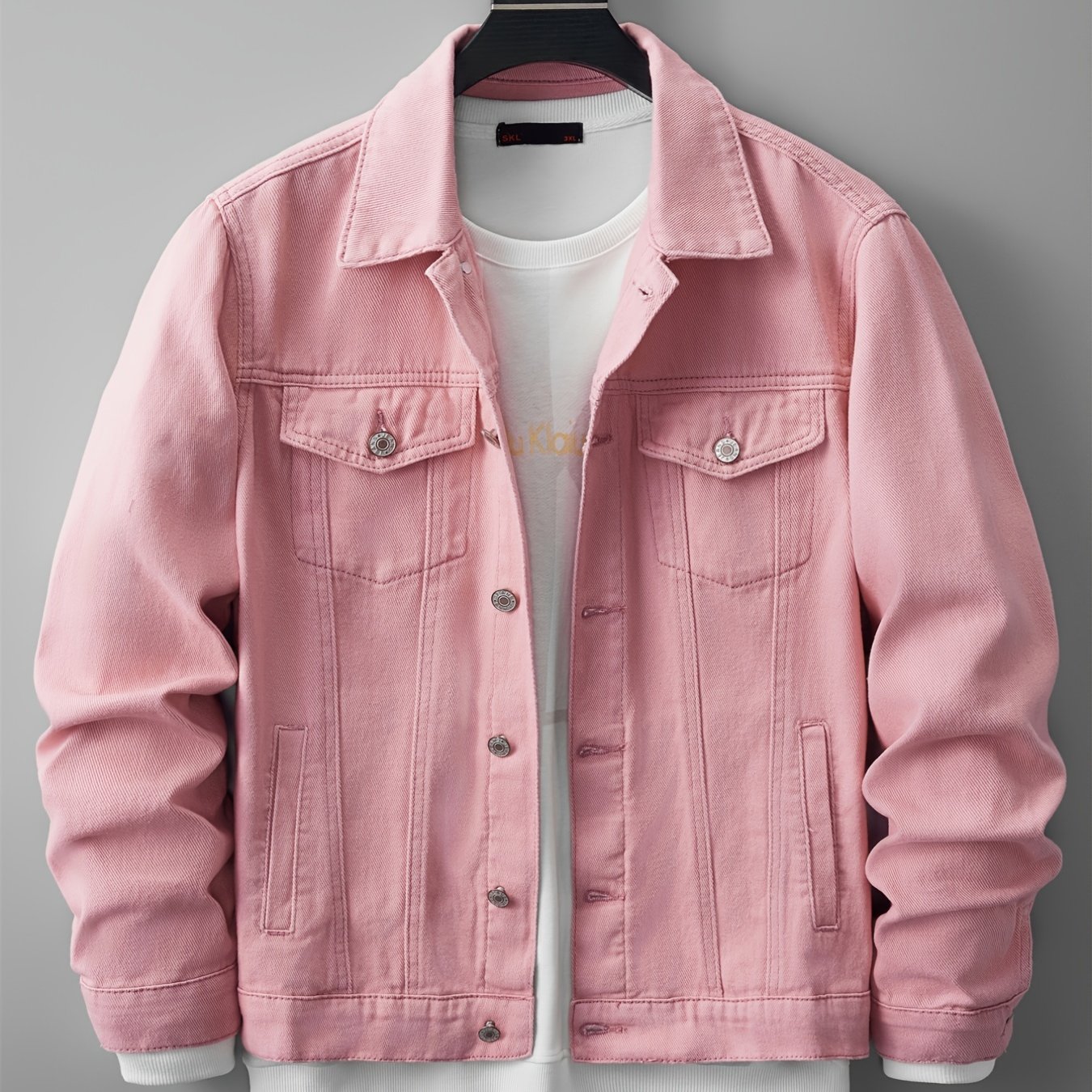 Men's Cotton Pink Casual Button Down Jacket