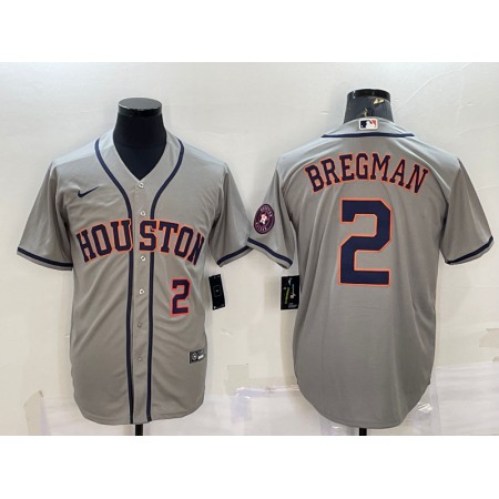 Men's Houston Astros #2 Alex Bregman White With Patch Cool Base Stitched Jersey RLDZ
