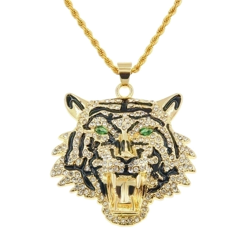 Fashion Animal Alloy Diamond Men's Pendant Necklace