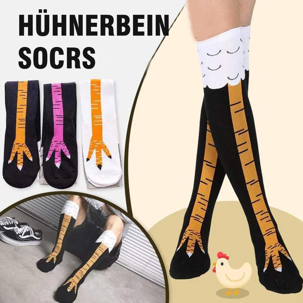 Meladen™ Gestrickte dünne Schlauchsocken über den Kniestrümpfen mit Hühnerfüßen