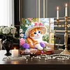 Framed Diamond Painting - Full Round Drill - Kitty (25x25cm)