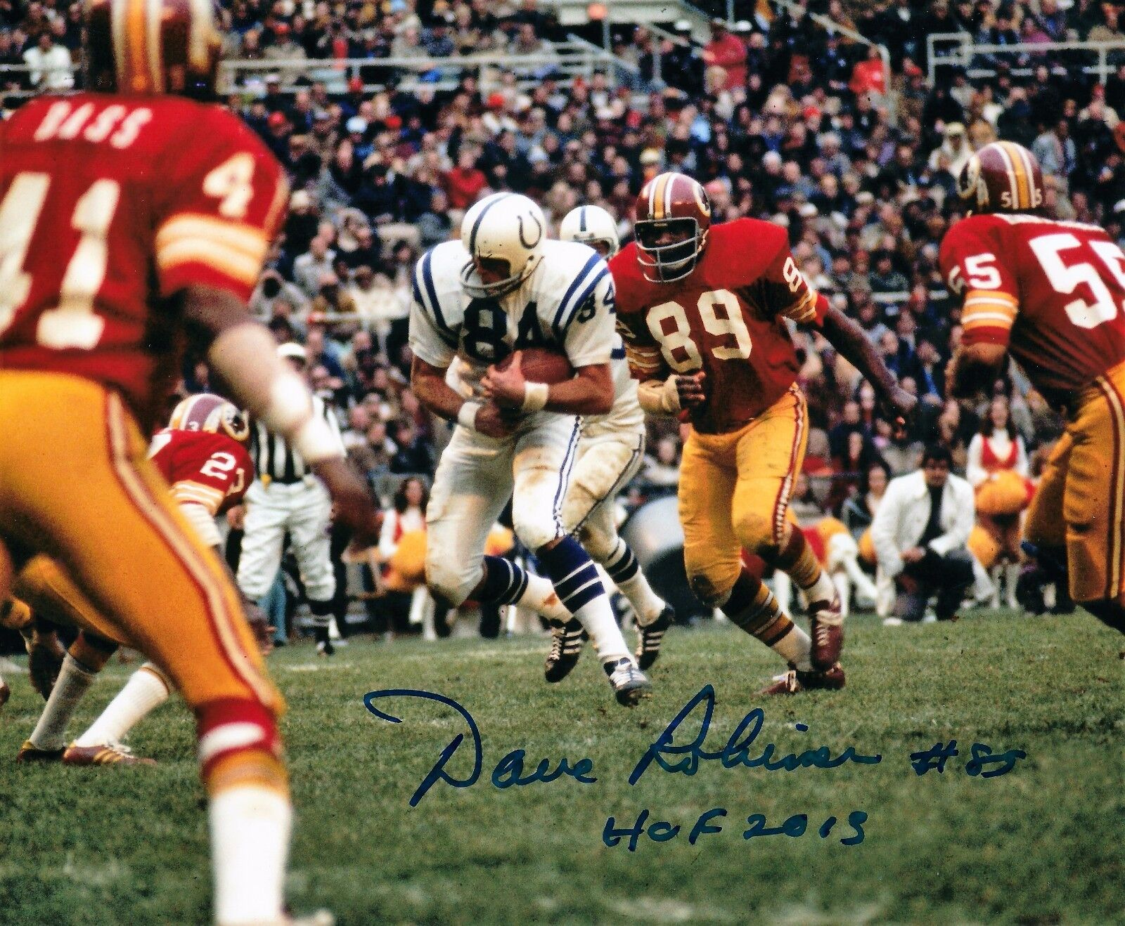 Signed 8x10 DAVE ROBINSON Washington Redskins Autographed Photo Poster painting - w/COA