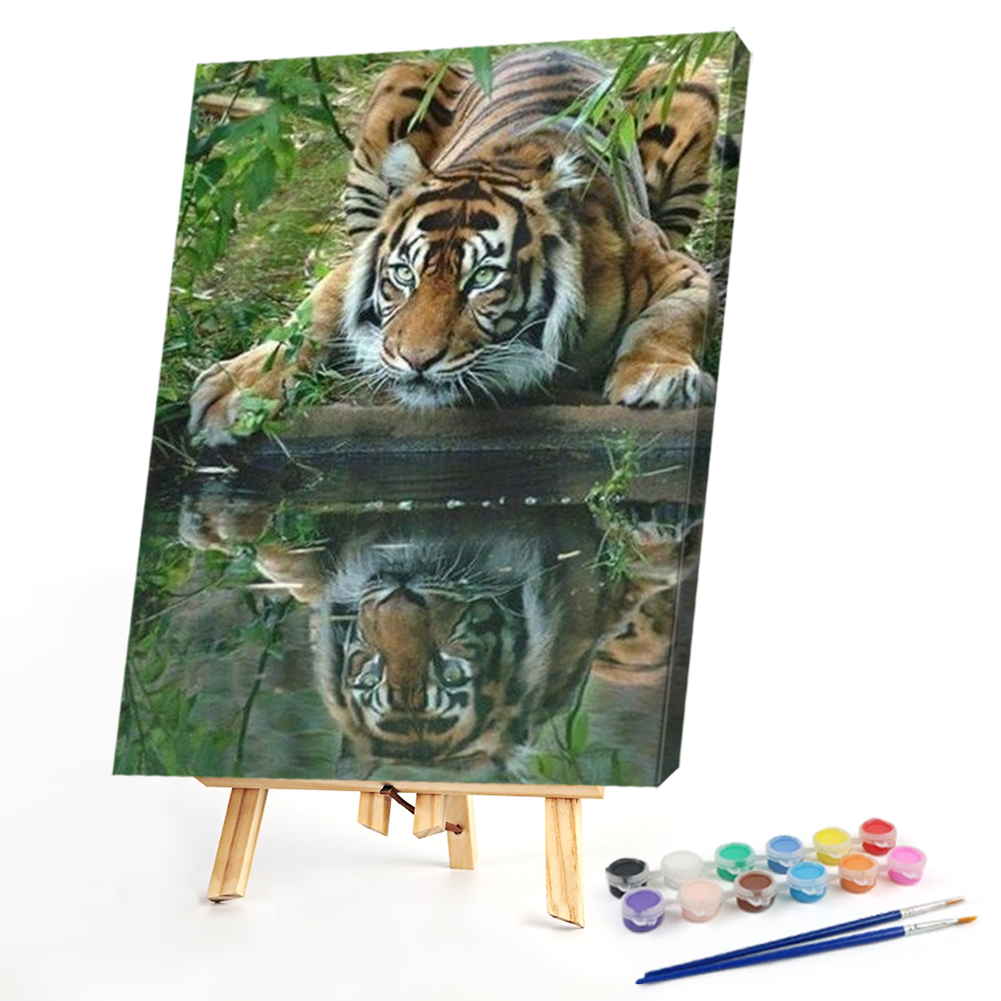 

40*50CM - Paint By Numbers - Drinking Tiger, 501 Original