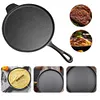 30cm Cast Iron Egg Frying Pan Non-stick & Lug Handle Pancake Skillet Household