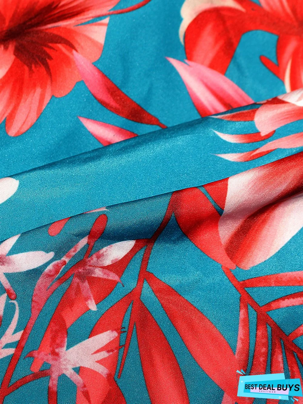 Fashion Printed Long-Sleeved V-Neck Casual Irregular Dress