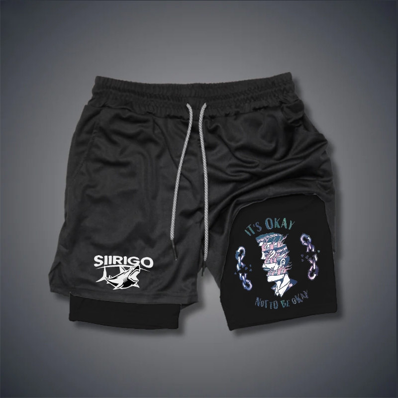 It’s Okay Not To Be Okay Broken Man 2 In 1 GYM PERFORMANCE SHORTS