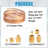 72 Inch Oil Pressure Line Gauge Kit Copper Set of Copper Tube and Threaded Parts