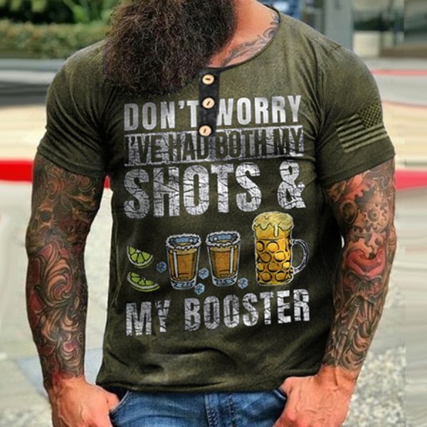 "Don'T Worry I'Ve Got Vaccines And Boosters Fun Vaccines" Men'S Retro Short Sleeve T-Shirt