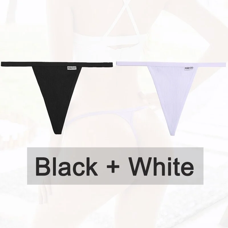 Billionm 2PCS/Set Women Sexy Cotton Panties Solid Color Underwear G-String Hollow Breathable Underpants Female Intimates Lingerie