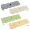 2Pcs Silicone Sink Splash Guard Quick Dry Water Catcher Mat for Sink (Grey)