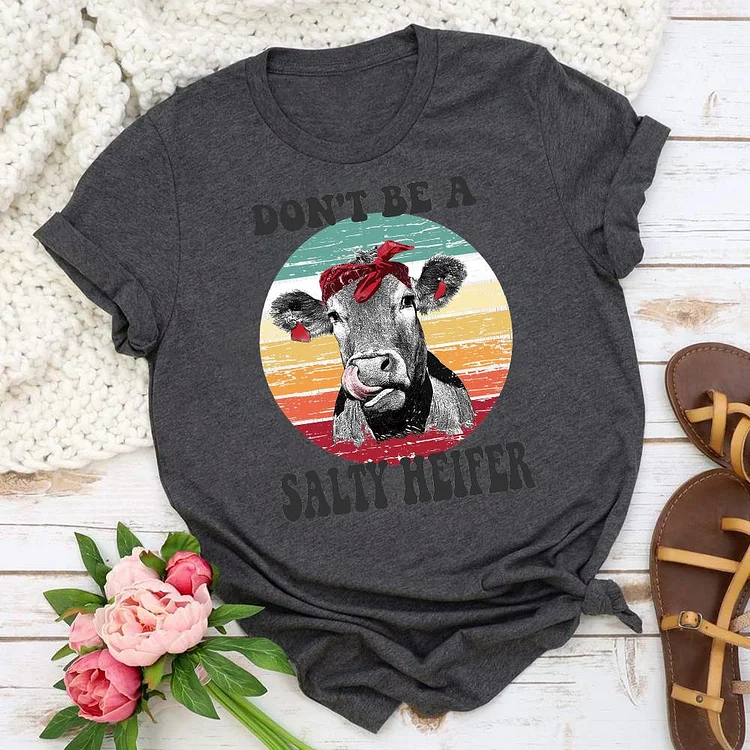 ANB - Don't Be A Salty Heifer Retro Tee-04892