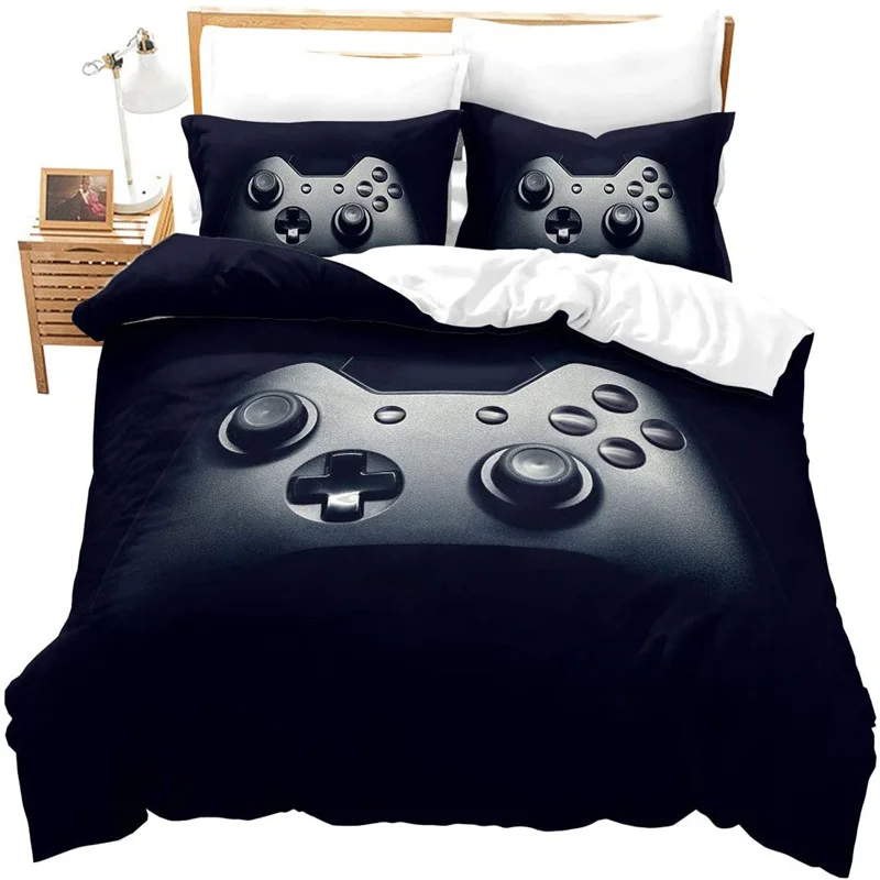 Next level gamer bedding black duvet cover, video gamer boyfriend gift