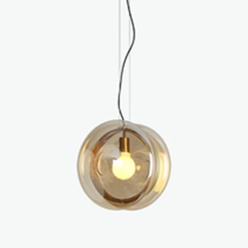 Postmodern LED Color Gradient Glass Pendant Lights Lighting Modern Creative Living Room Lamp Bedroom Bedside Decor Light Fixture