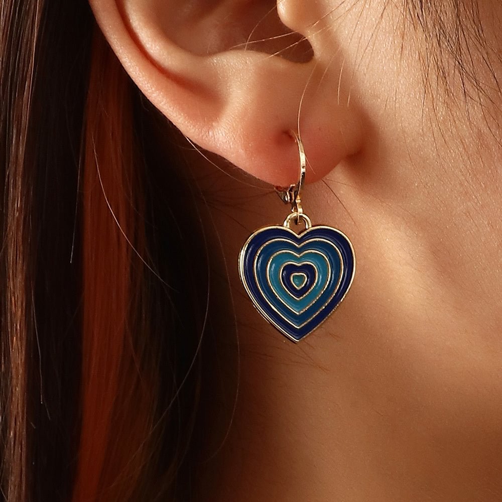 Women's Simple Retro Fashion Heart-shaped Pendant Earrings